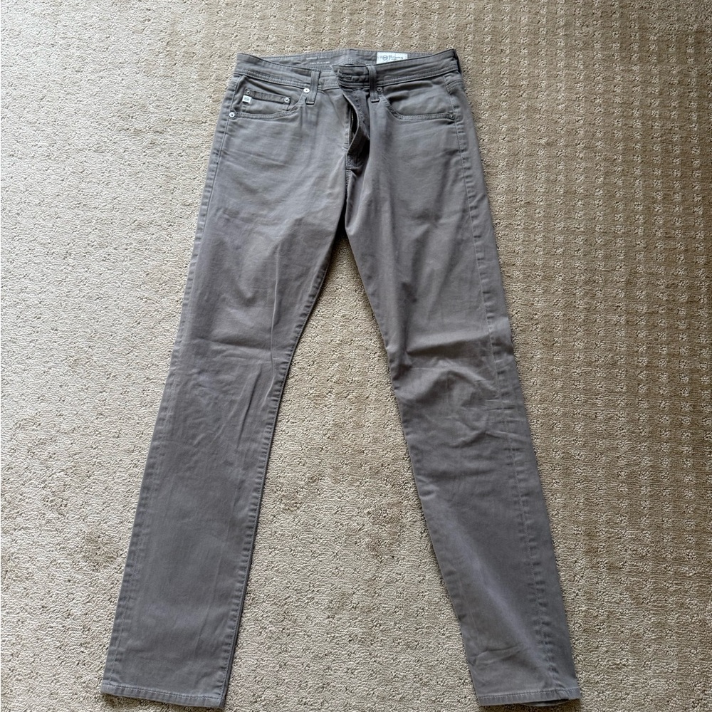 AG Adriano Goldschmied Slim Straight Jeans in Gray